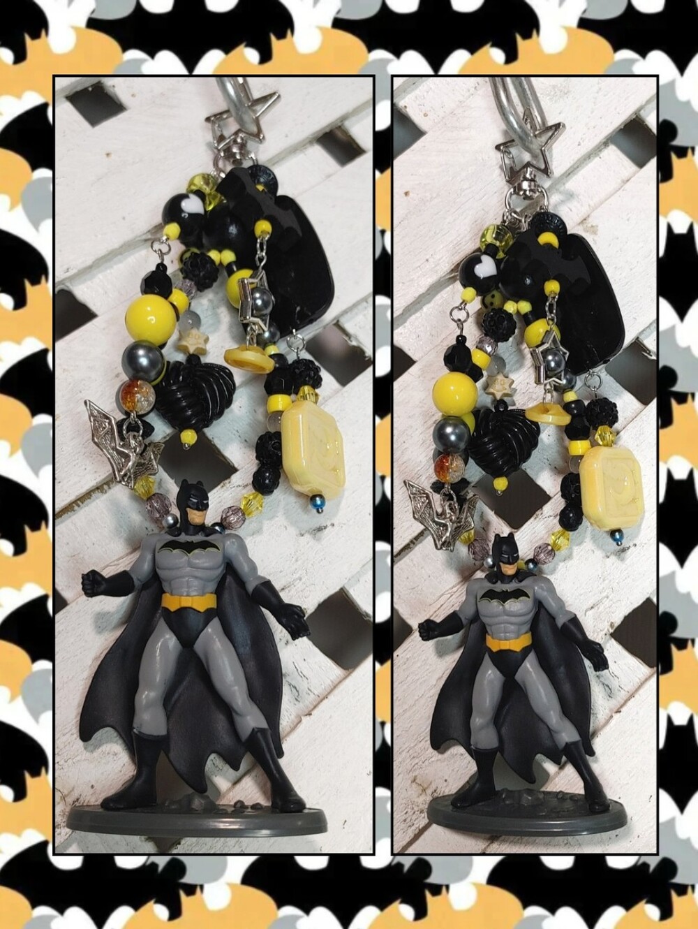 Batman Bagcharm/Keychain, Beaded Handmade Accessories